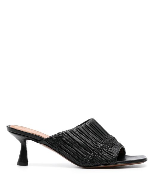 Atp Atelier Caserta 75 Plissé Sandals in Black | Lyst