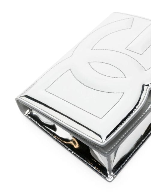 Dolce & Gabbana Metallic -tone Dg Logo Leather Cross Body Bag