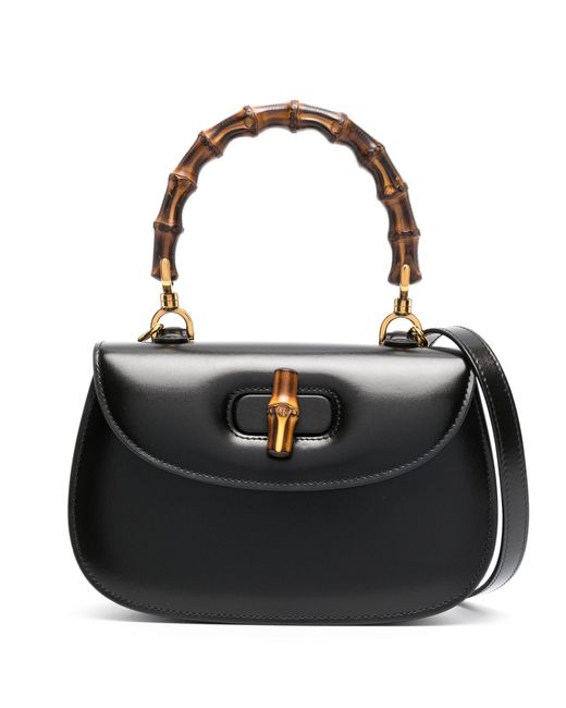 Gucci Bamboo 1947 Small Top Handle Bag in Black Lyst