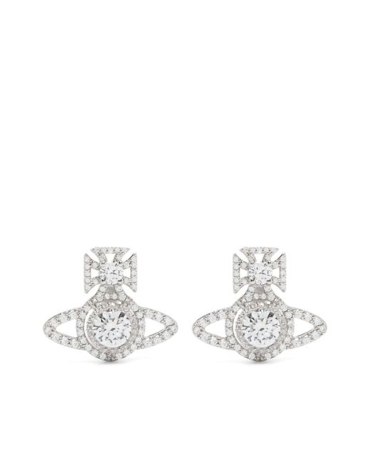 Vivienne Westwood White Norabelle Crystal-embellished Stud Earrings