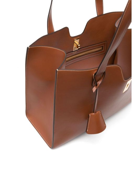 Céline Brown Cabas 16 Leather Tote Bag