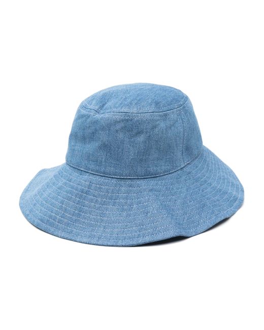 Isabel Marant Blue Fadelya Denim Bucket Hat - Women's - Cotton/calf Leather