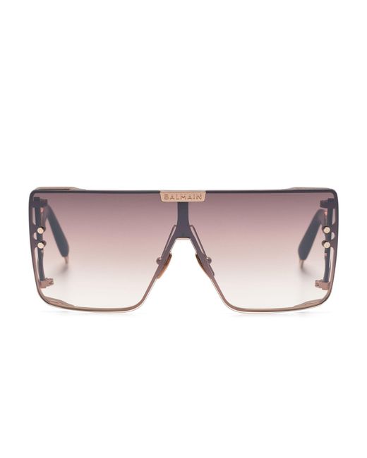 BALMAIN EYEWEAR Pink Wonder Boy Shield-frame Sunglasses - Unisex - Acetate/metal
