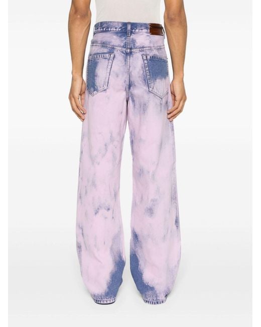 Dries Van Noten Purple Pine Straight Leg Jeans In Pink for men