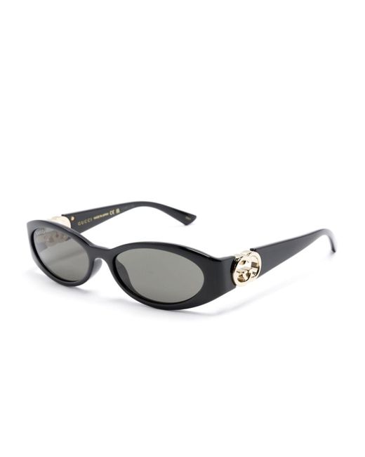 Gucci Black Oval-Frame Sunglasses