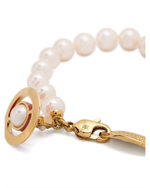 Vivienne Westwood Metallic -tone Simonetta Pearl Bracelet - Women's - Brass/faux Pearl