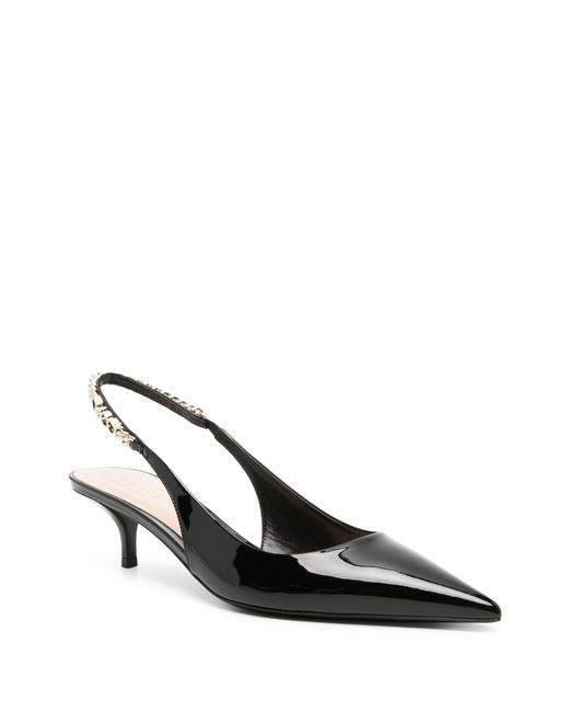 Gucci Black Patent Finish Pointed Sling-back Pumps