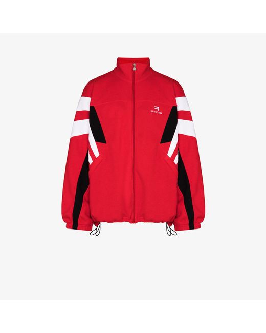 Balenciaga Red Sporty B Oversized Track Jacket for men