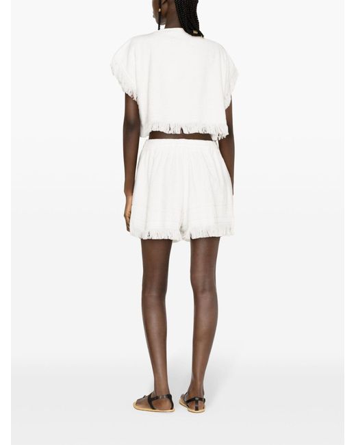 Zimmermann White Alight Cotton Shorts