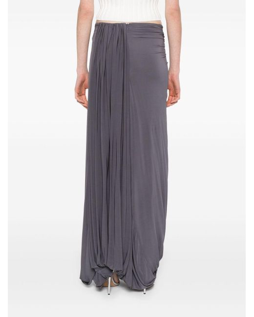 Christopher Esber Gray Sculptured Loop Drape Maxi Skirt