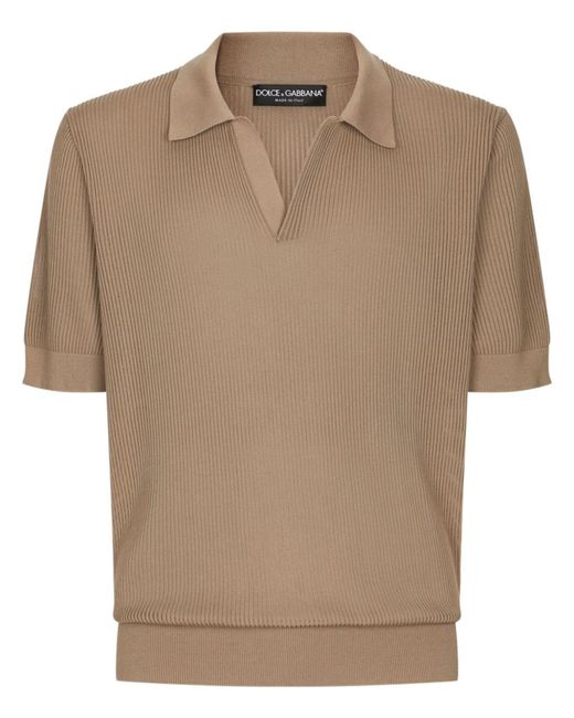 Dolce & Gabbana Brown Short Sleeve Polo Shirt for men