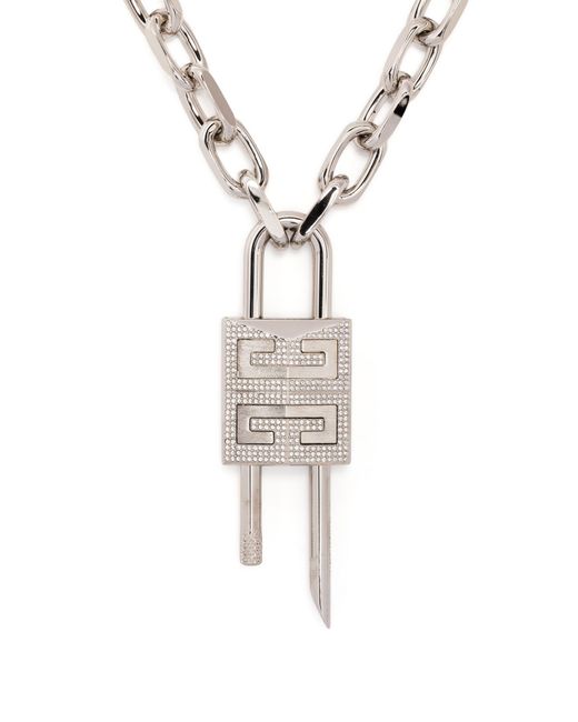 Givenchy Metallic -tone Lock Crystal Necklace - Women's - Plated