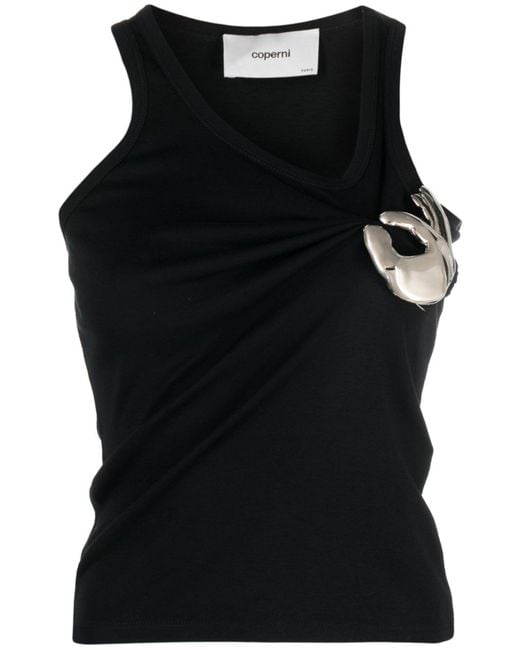 Coperni Black Emoji-brooch Tank Top