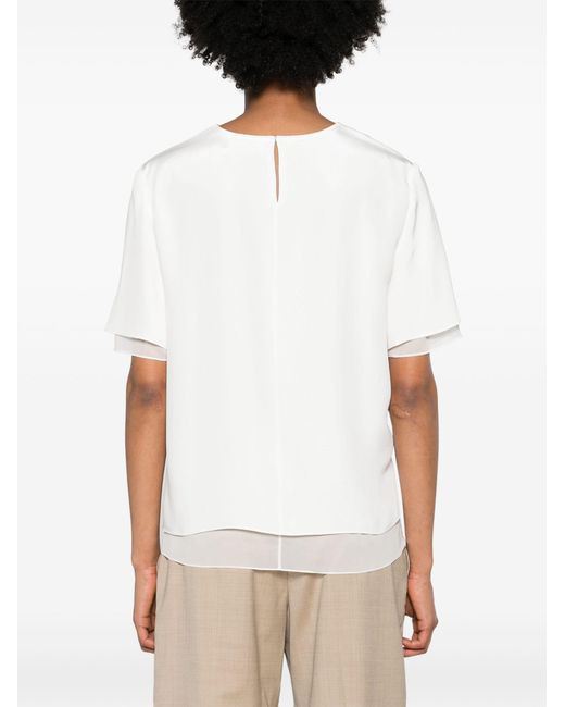 Peter Do White Layered Silk T-shirt - Women's - Silk