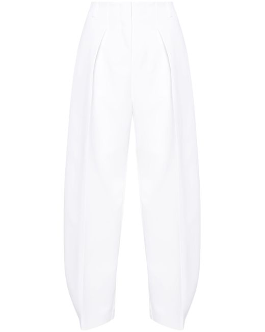 Jacquemus White Le Pantalon Ovalo Tapered-leg Trousers