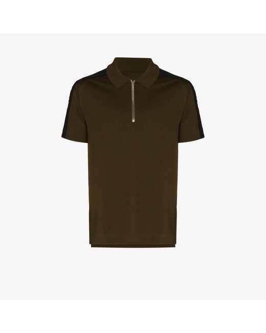 Givenchy Green Zip-up Cotton Polo Shirt for men