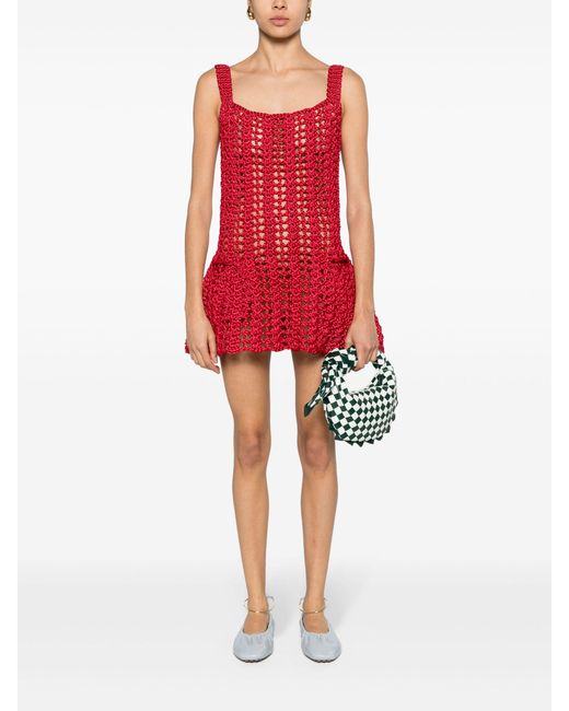 J.W. Anderson Red Crochet Mini Dress