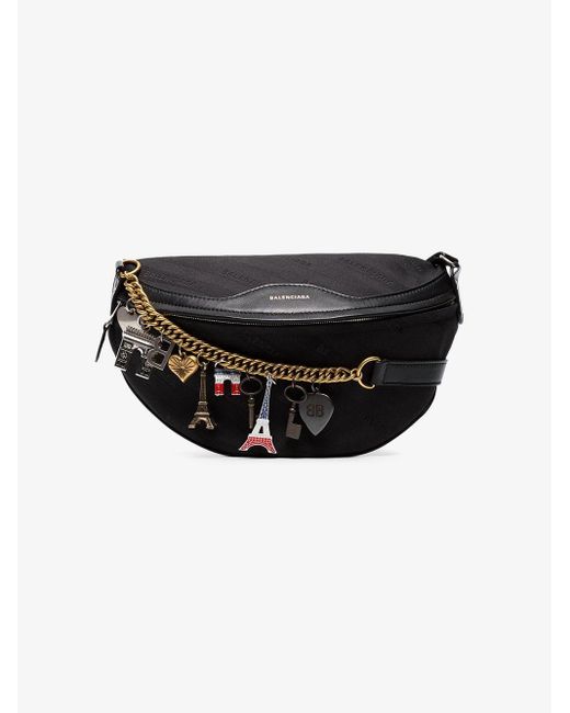 Balenciaga Black Souvenir Velvet Belt Bag