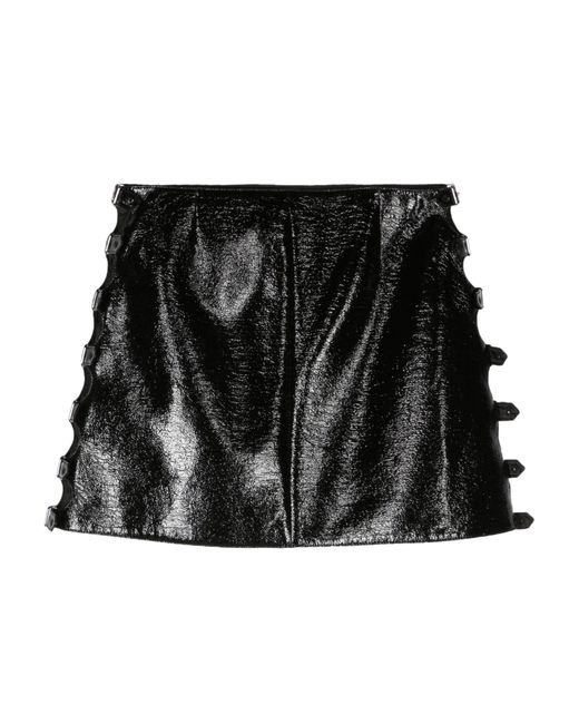 Courreges Black Multi Sangle Vinyl Mini Skirt