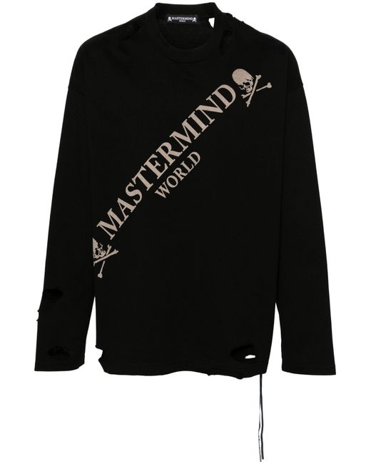 Mastermind Japan Black Cut-out Logo-print T-shirt for men