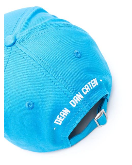 DSquared² Blue Logo-patch Cotton Baseball Cap for men