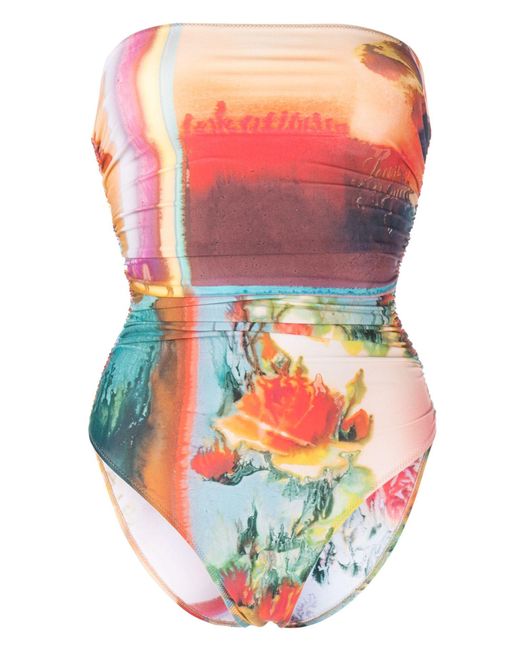 Jean Paul Gaultier Pink The Scarf Floral-print Swimsuit