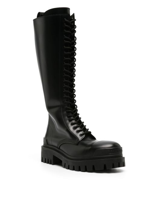 Balenciaga Black Strike Leather Boots