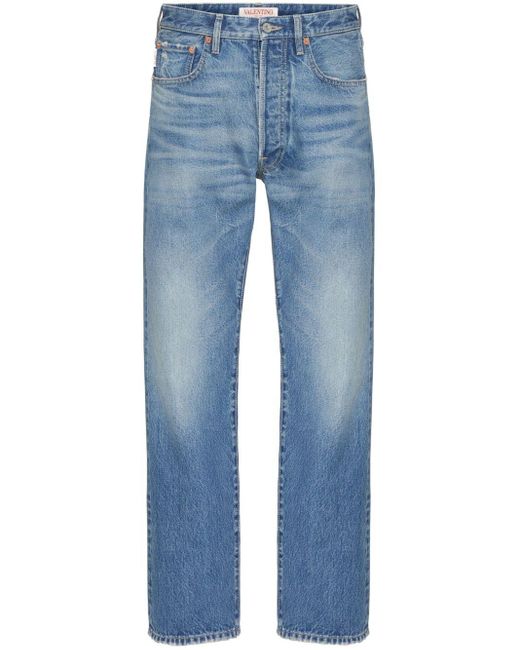 【関税込み】Valentino Garavani 'V' detail jeans Valentino Garavani V-detail Jeans | Blue | FARFETCH