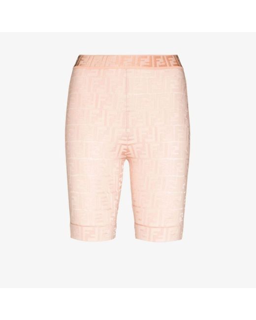 Fendi Rama Monogram leggings in Pink | Lyst