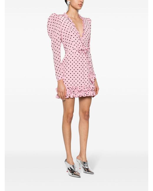 Alessandra Rich Pink Polka Dot-print Dress