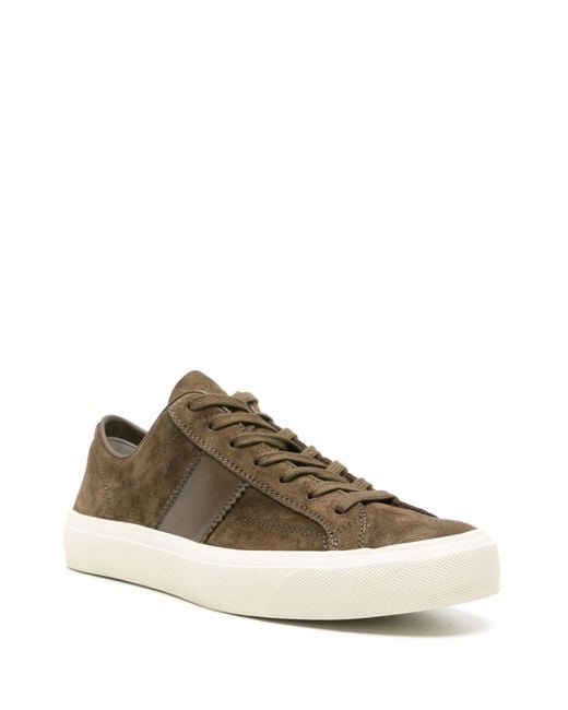 Tom Ford Brown Cambridge Suede Sneakers - Men's - Calf Leather/calf Suede/brass for men