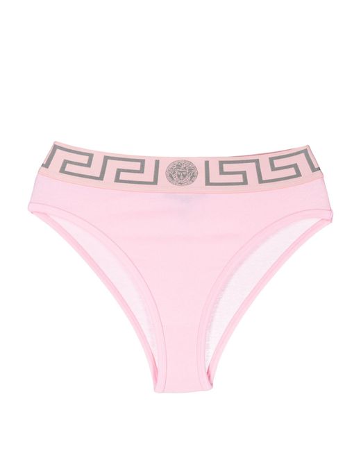Versace Pink Greca-patterned Waistband Briefs
