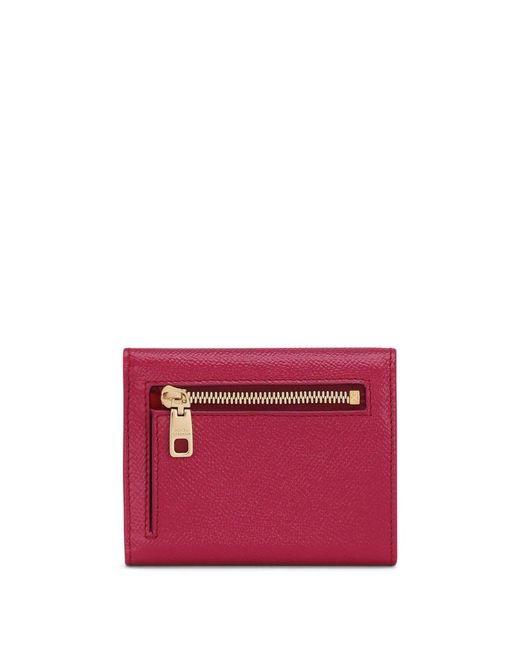 Dolce & Gabbana Red Pink Dauphine Leather Wallet - Women's - Calf Leather