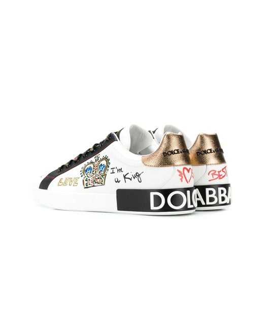 Dolce & Gabbana White Portofino Leather Sneakers - Men's - Leather/brass/velvet for men