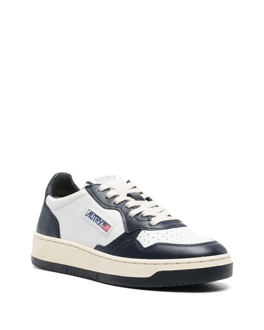 Autry White Medalist Leather Sneakers for men