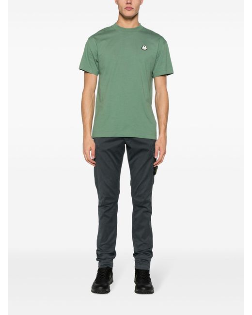 Moncler Genius Green X Palm Angels Logo-appliqué T-shirt - Unisex - Cotton