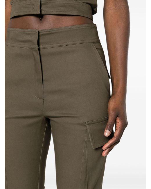 ANDREADAMO Gray Brown Cut-out Zip-off Flared Trousers