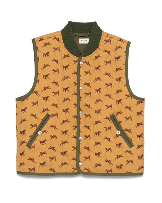 Bode Metallic Crittendon Quilted Vest for men