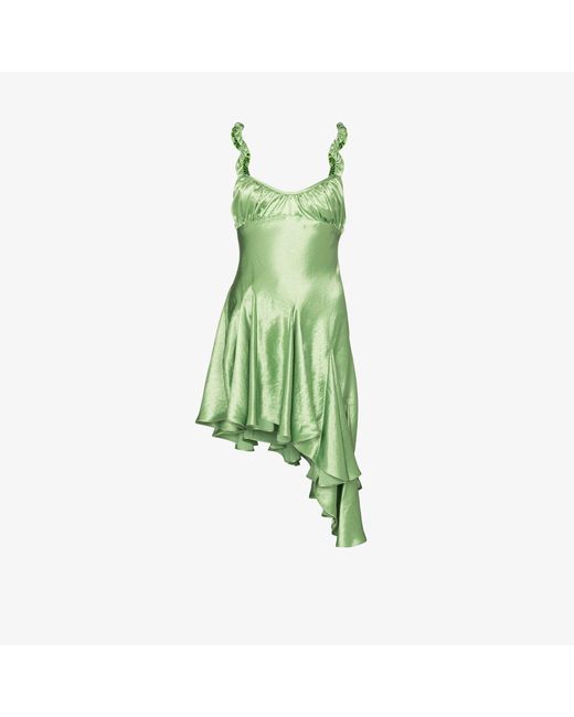 Collina Strada Green Poison Ivy Asymmetric Hem Mini Dress