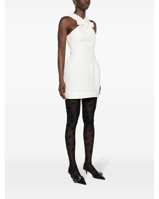 ShuShu/Tong White Cloqué-effect Mini Dress - Women's - Polyamide/wool/polyester