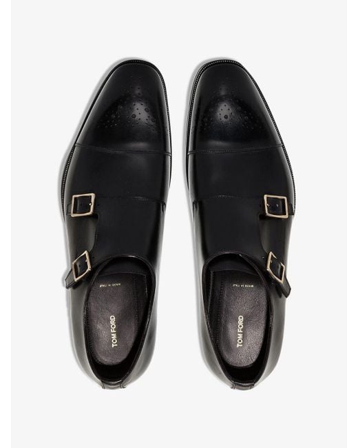 Tom Ford Edgar Monk Strap Shoes in Black for Men - Save 30% - Lyst