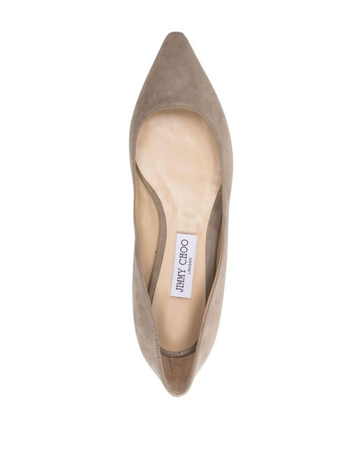 Jimmy Choo Natural Neutral Romy Suede Ballet Pumps - Women's - Calf Leather