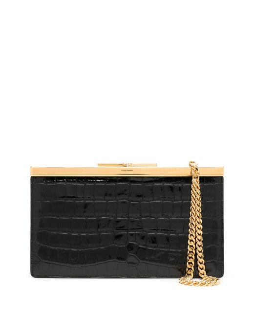 Tom Ford Black Crocodile-embossed Clutch Bag