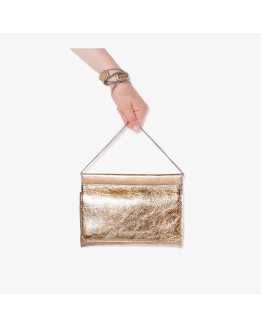 Brunello Cucinelli Metallic Gold Leather Mini Bag Lyst