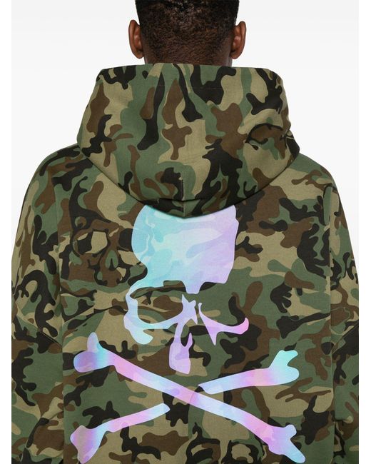 Mastermind Japan Green Camouflage-print Skull Hoodie for men