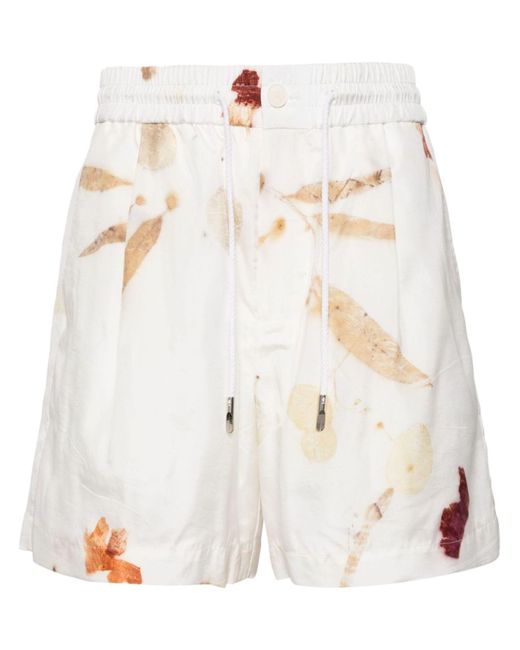 Feng Chen Wang White Printed Silk Shorts - Men's - Polyester/silk for men