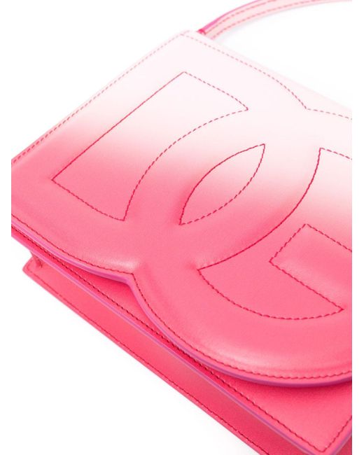 Dolce & Gabbana Pink Dg Logo Leather Cross Body Bag