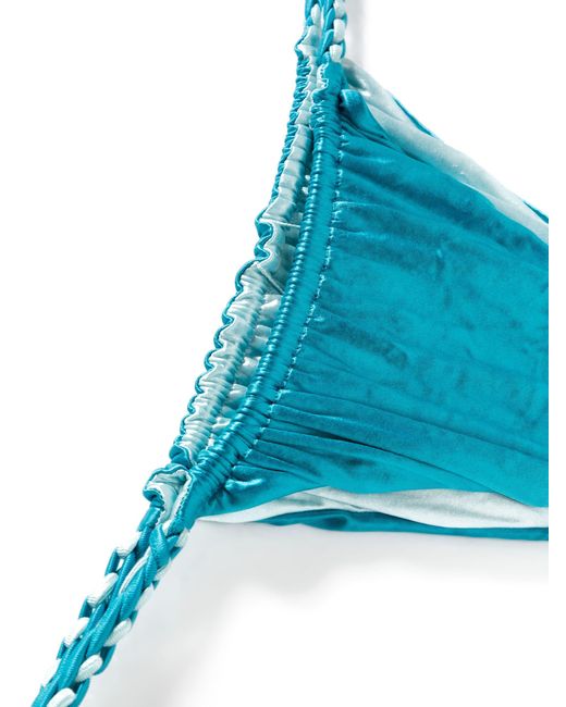 Isa Boulder Blue Metallic Braided Bikini Bottom - Women's - Spandex/elastane/polyester/nylon