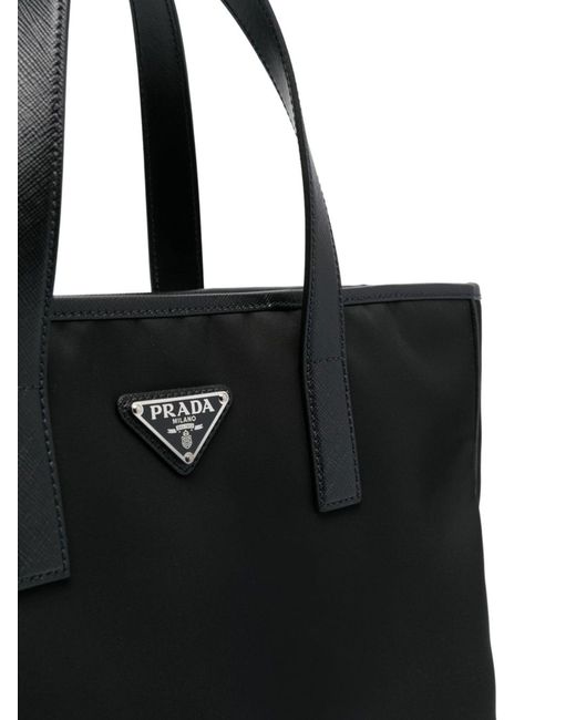 Prada Black Re-nylon Logo Tote Bag for men