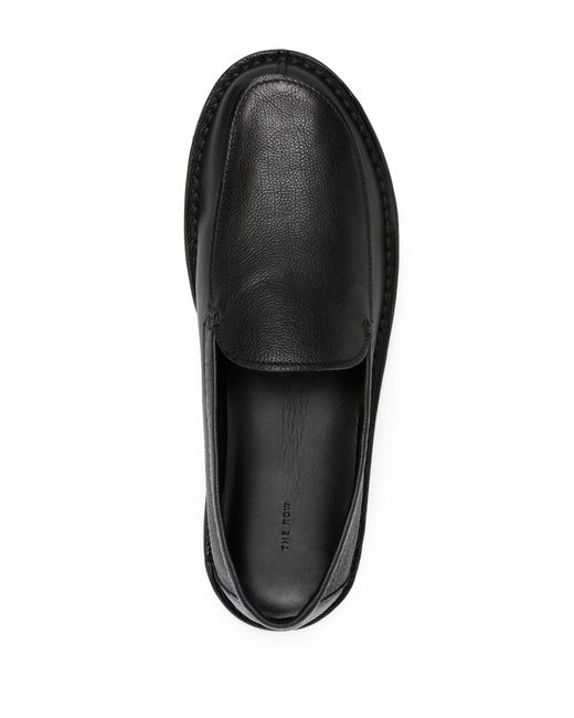 The Row Black Cary Leather Loafers - Men's - Calf Leather/rubber for men